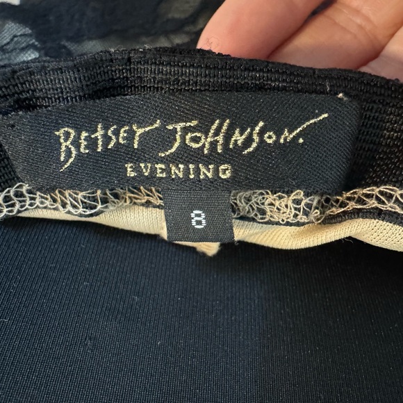 Vintage Betsey Johnson Embroidered Black Lace Dress with mermaid bottom. - Picture 8 of 9